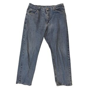 Wrangler Jeans Men's 38x32 Relaxed Fit Blue Denim Made in Mexico Vintage 90/00s
